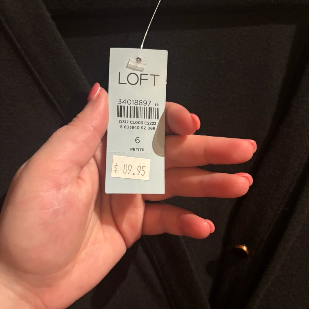 🖤 LOFT Black Long Sleeve Tiered Ruffle Dress – Petite 6 (NWT) - Picture 5 of 10